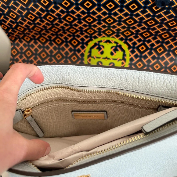 Tory Burch Blake Swingpack Crossbody Bag Seltzer Gold Blue - Picture 6 of 10